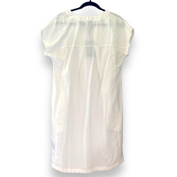 NAU Flaxible White Linen Blend Short Sleeve Mod Shift Mini Dress in Vapor NWT - Picture 8 of 8